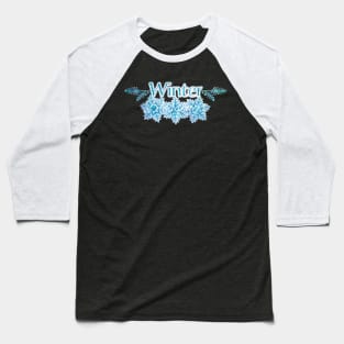 Winter Blessings Snowflake Design Baseball T-Shirt